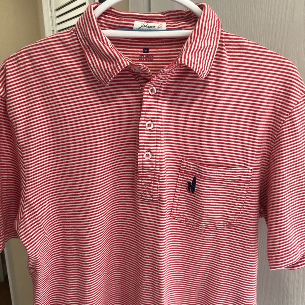 johnnie-O The Original 4 Button Polo Pink Stripe